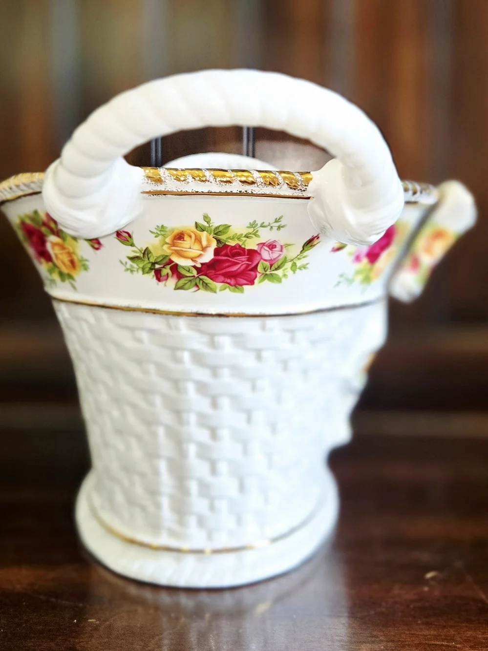 Royal Albert Old Country Roses Centerpiece Basket